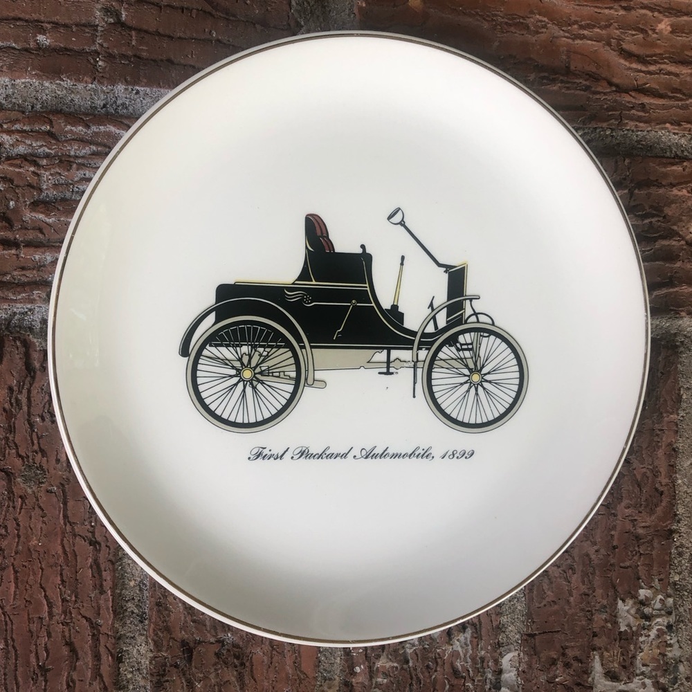 Vintage First Packard Automobile 1899 23 Karat Gold Trim Rim by Salem China 7.5”